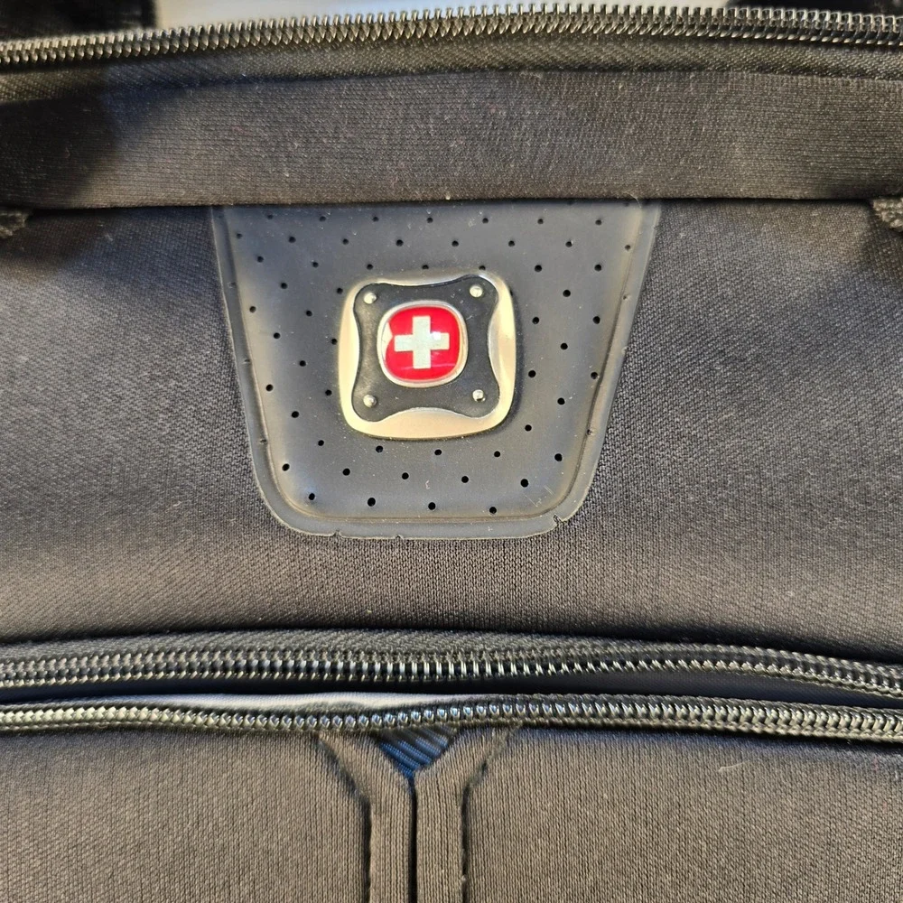 SwissGear Laptop Messenger Bag Black Blue Padded Briefcase Shoulder Travel Bag